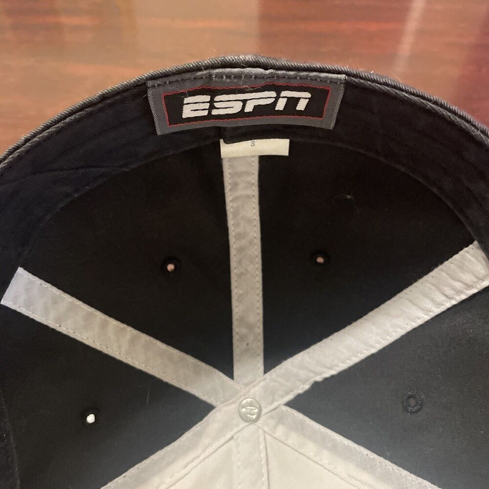 ESPN SPORTSCENTER FITTED HAT CAP BLACK WHITE SIZE S‎ - Picture 8 of 8